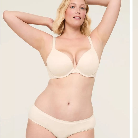 Cacique bra nude Smooth Boost Plunge Bra 44DD new - Picture 1 of 9